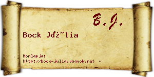 Bock Júlia névjegykártya