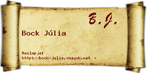 Bock Júlia névjegykártya